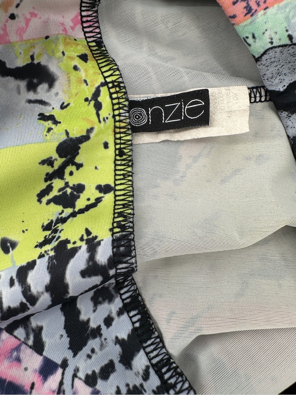Onzie Leopard Print Capri Leggings in Mint Black Pink Rawr! - Picture 4 of 6